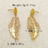 1 Pair Elegant Classic Style Feather Wings Flower Tassel Hollow Out Inlay 304 Stainless Steel Zircon 14K Gold Plated Hoop Earrings Drop Earrings Ear Studs