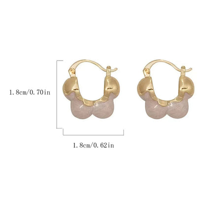 1 Pair Elegant Classic Style Geometric Scallop Enamel Stainless Steel Alloy Gold Plated Earrings