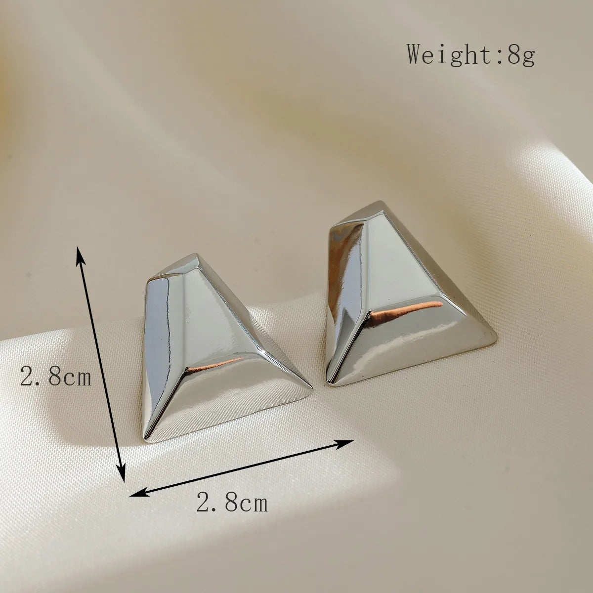 1 Pair Elegant Classic Style Geometric Trapezoid Copper 18K Gold Plated Ear Studs