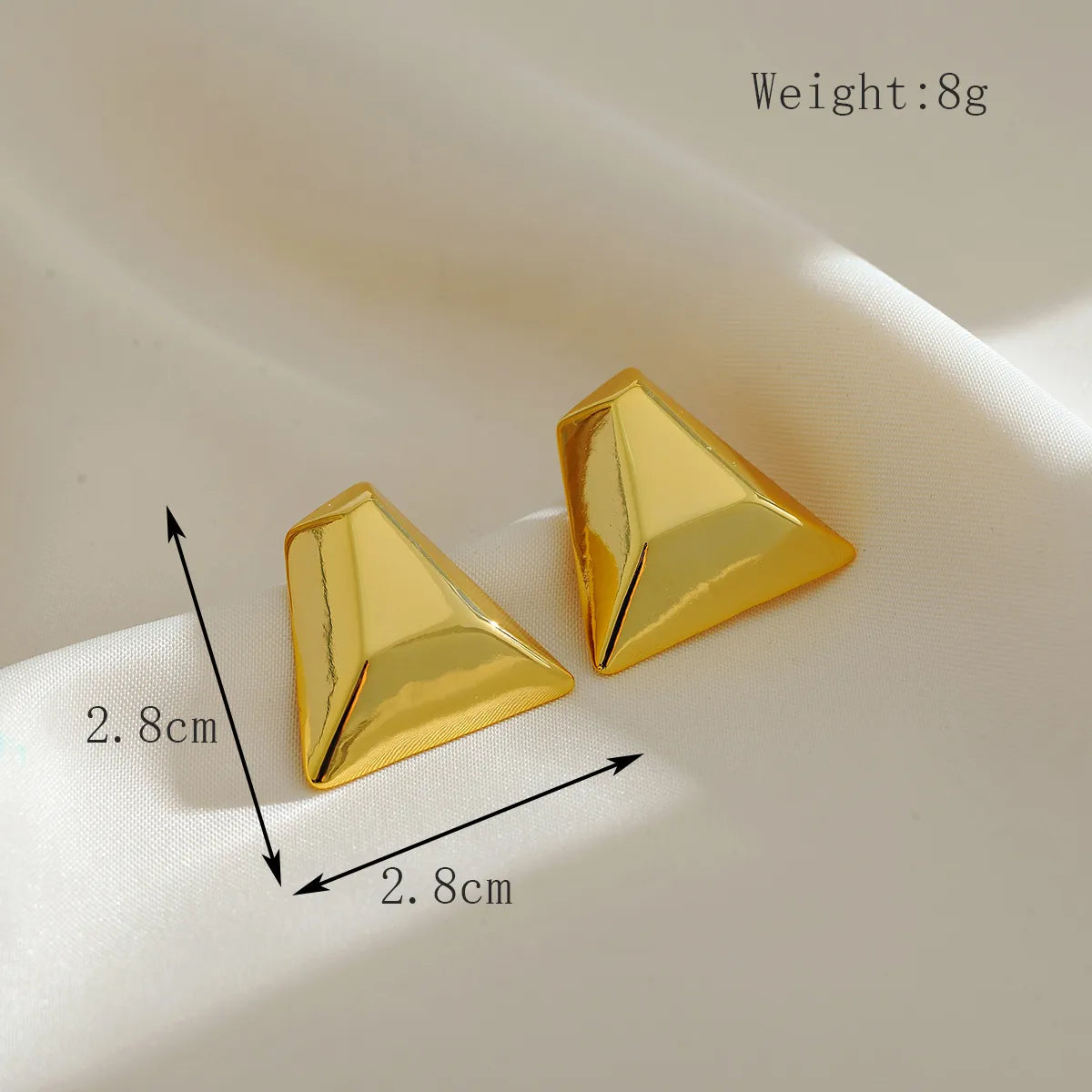 1 Pair Elegant Classic Style Geometric Trapezoid Copper 18K Gold Plated Ear Studs