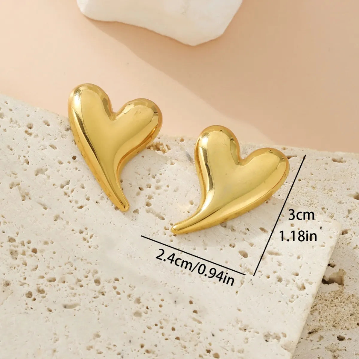 1 Pair Elegant Classic Style Heart Shape Snails Shell 304 Stainless Steel Ear Studs