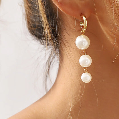 1 Pair Elegant Classic Style Pearl Imitation Pearl Alloy Drop Earrings