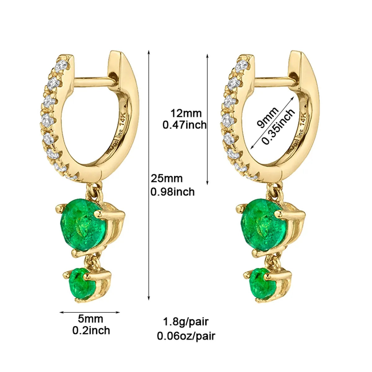 1 Pair Elegant Classic Style Petal Inlay Copper Zircon 24k Gold Plated Drop Earrings Ear Studs