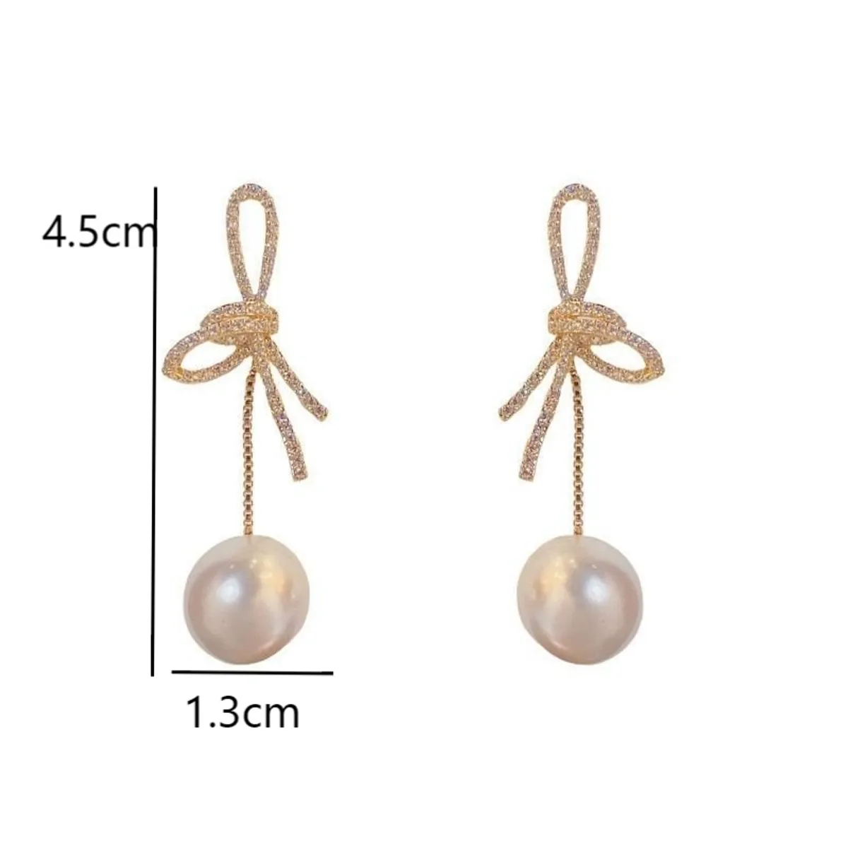 1 Pair Elegant Classic Style Streetwear Bow Knot Inlay Zinc Alloy Artificial Pearls Rhinestones Drop Earrings