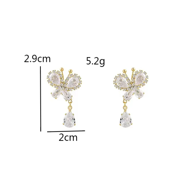 1 Pair Elegant Classic Style Streetwear Butterfly Inlay Alloy Rhinestones Drop Earrings