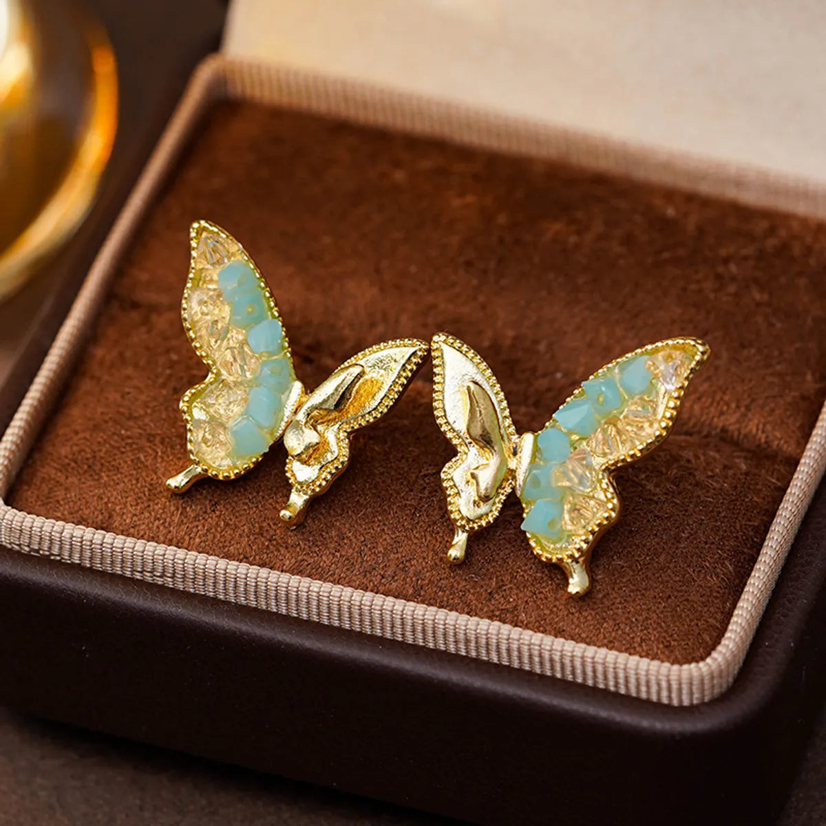 1 Pair Elegant Classic Style Streetwear Butterfly Inlay Alloy Rhinestones Ear Studs