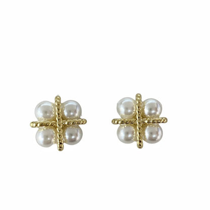 1 Pair Elegant Classic Style Streetwear Square Inlay Alloy Artificial Pearls Ear Studs