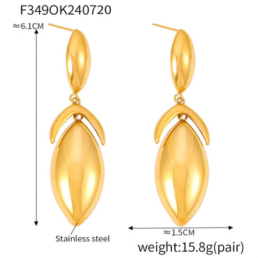 1 Pair Elegant Classic Style Streetwear Tassel Plating 304 Stainless Steel 18K Gold Plated Drop Earrings