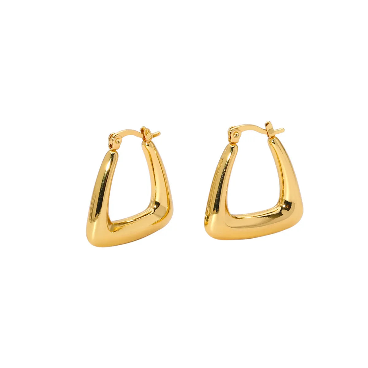 1 Pair Elegant Classic Style U Shape Plating Stainless Steel 18k Gold Plated Earrings