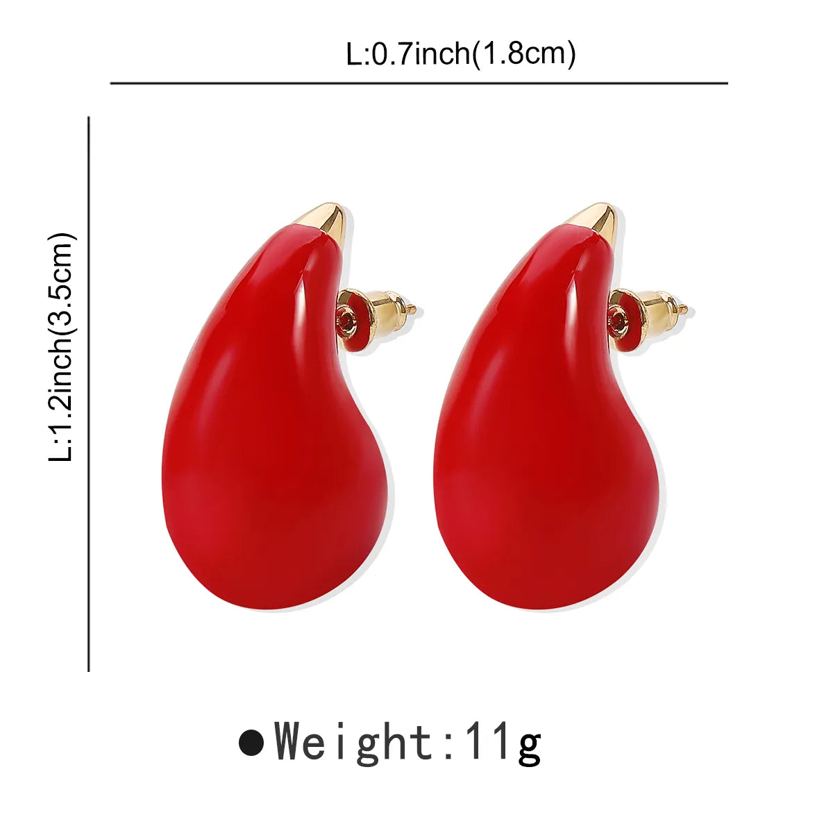 1 Pair Elegant Classic Style Water Droplets Enamel Alloy Ear Studs