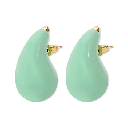 1 Pair Elegant Classic Style Water Droplets Enamel Alloy Ear Studs