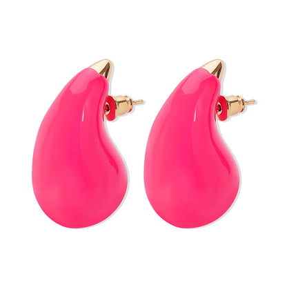 1 Pair Elegant Classic Style Water Droplets Enamel Alloy Ear Studs