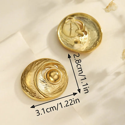 1 Pair Elegant Classical Solid Color Irregular 304 Stainless Steel 18K Gold Plated Ear Studs