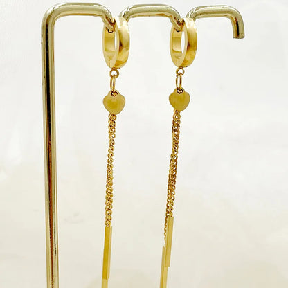 1 Pair Elegant Classical Solid Color Polishing Plating 304 Stainless Steel Gold Plated Earrings