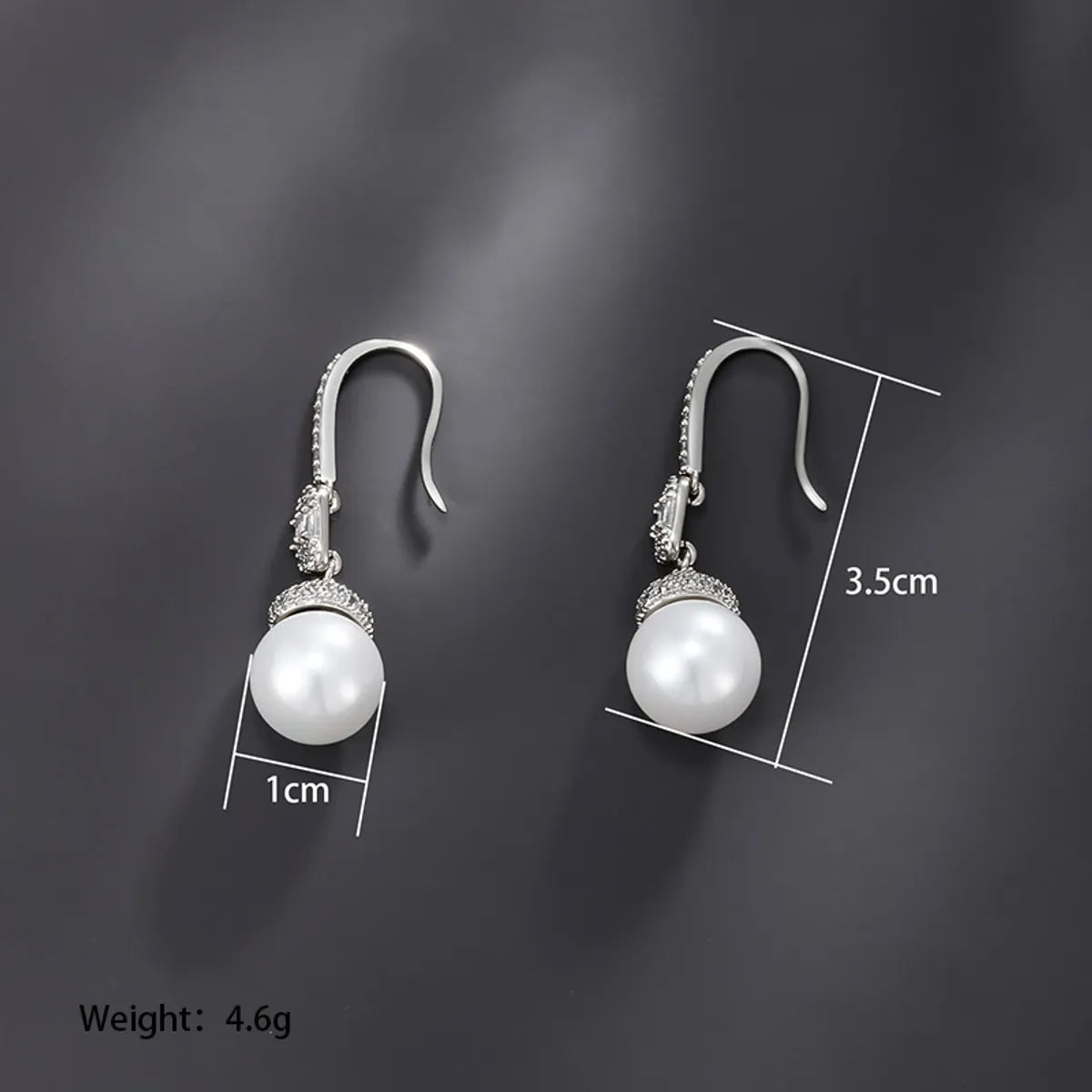 1 Pair Elegant Classical Xuping Round Plating Inlay Alloy Copper Alloy Artificial Pearls White Gold Plated Drop Earrings