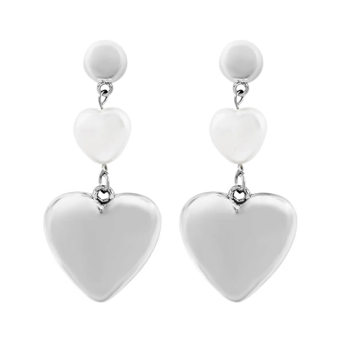 1 Pair Elegant Commute Heart Shape CCB Imitation Pearl Drop Earrings