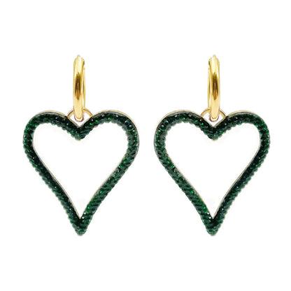 1 Pair Elegant Cute Simple Style Heart Shape Plating Inlay Stainless Steel Zircon Gold Plated Drop Earrings