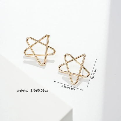 1 Pair Elegant Cute Simple Style Star Hollow Out Titanium Steel Iron Ear Studs