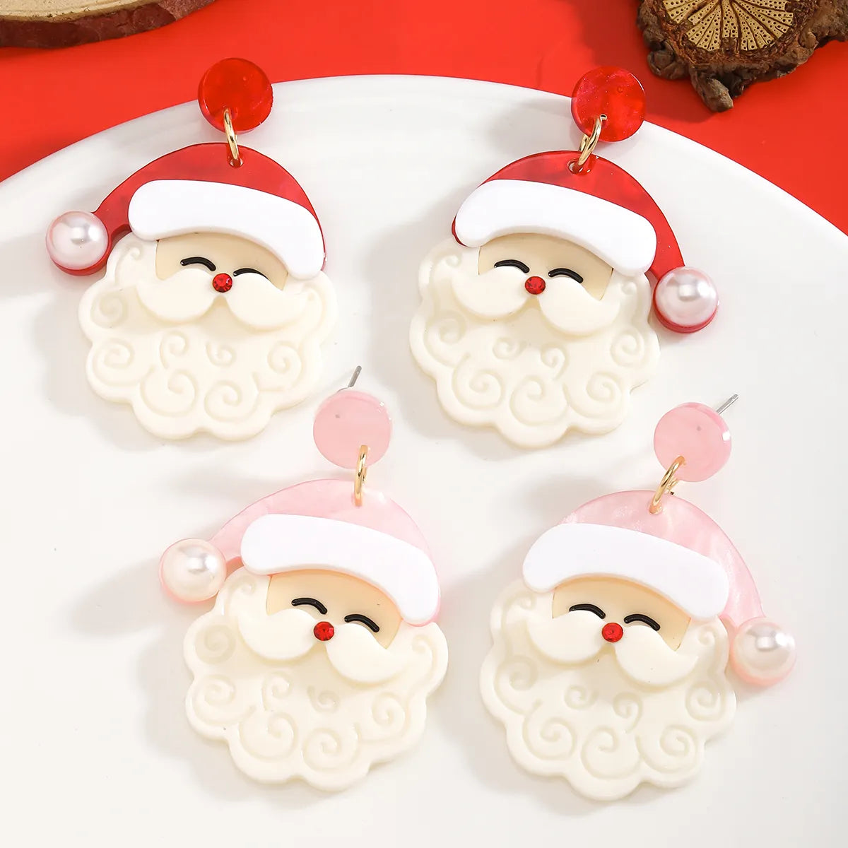 1 Pair Elegant Cute Streetwear Santa Claus Arylic Drop Earrings