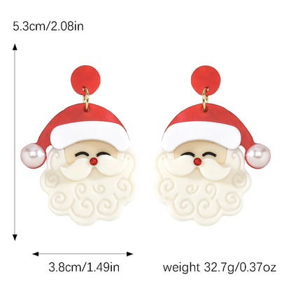 1 Pair Elegant Cute Streetwear Santa Claus Arylic Drop Earrings