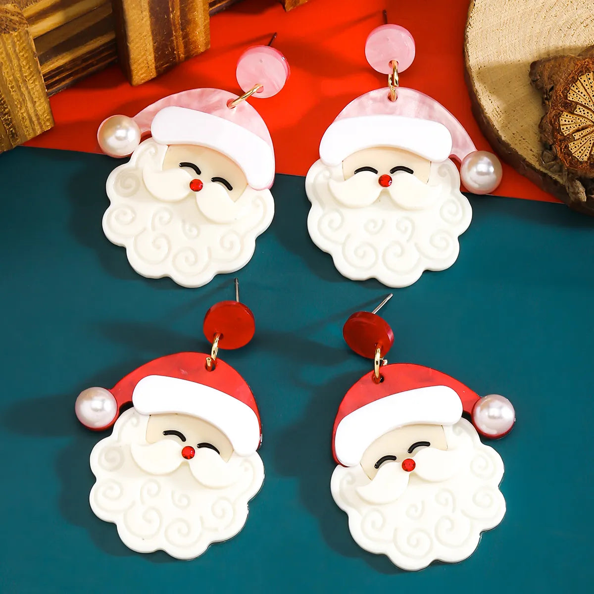 1 Pair Elegant Cute Streetwear Santa Claus Arylic Drop Earrings