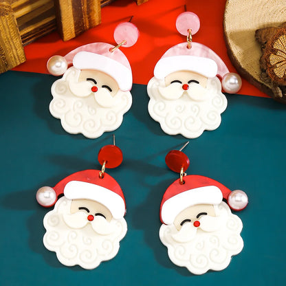 1 Pair Elegant Cute Streetwear Santa Claus Arylic Drop Earrings