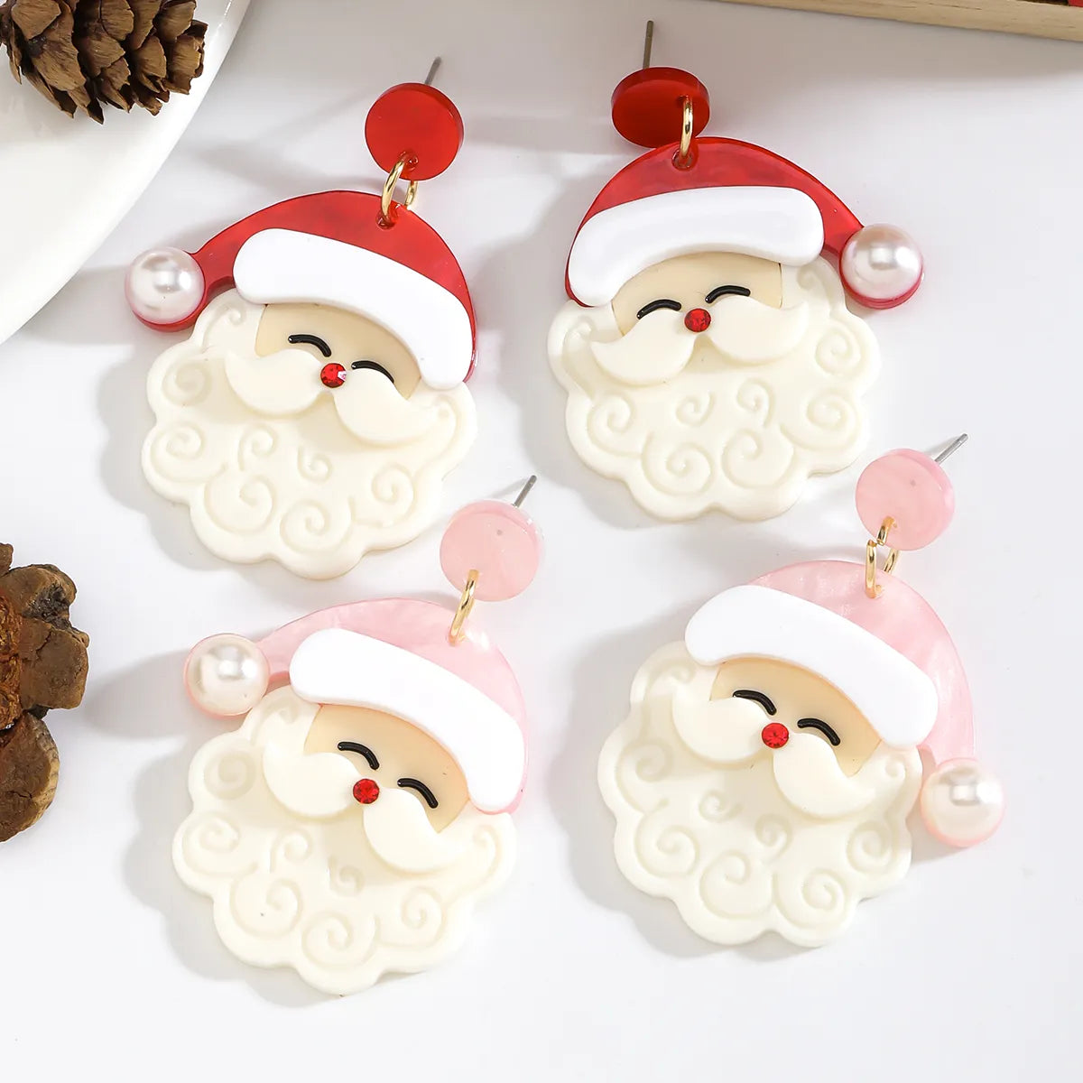 1 Pair Elegant Cute Streetwear Santa Claus Arylic Drop Earrings