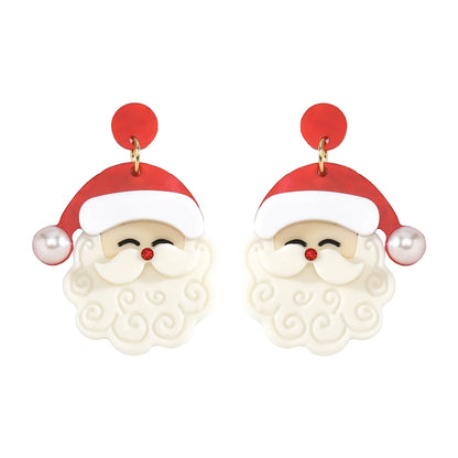 1 Pair Elegant Cute Streetwear Santa Claus Arylic Drop Earrings