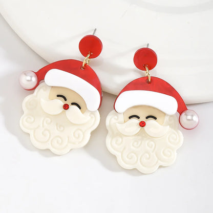 1 Pair Elegant Cute Streetwear Santa Claus Arylic Drop Earrings