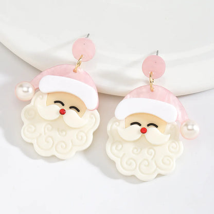 1 Pair Elegant Cute Streetwear Santa Claus Arylic Drop Earrings