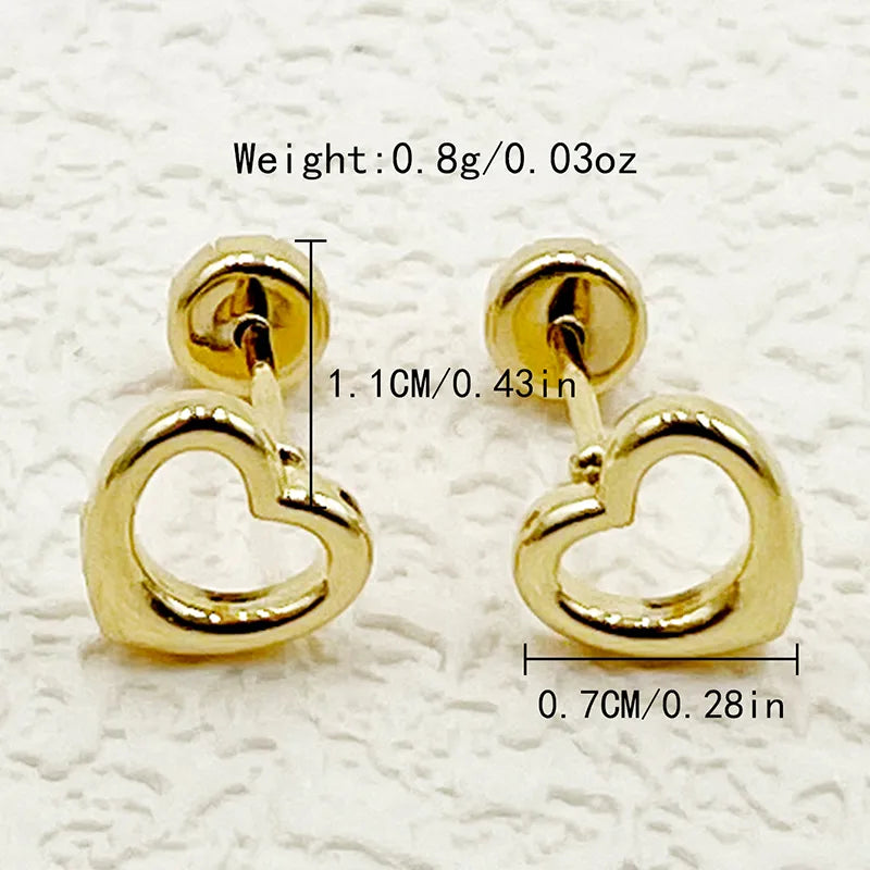 1 Pair Elegant Cute Sweet Heart Shape Plating 304 Stainless Steel 14K Gold Plated Drop Earrings