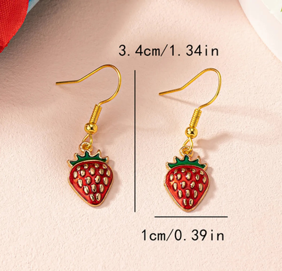 1 Pair Elegant Cute Vacation Fruit Strawberry Zinc Alloy Drop Earrings