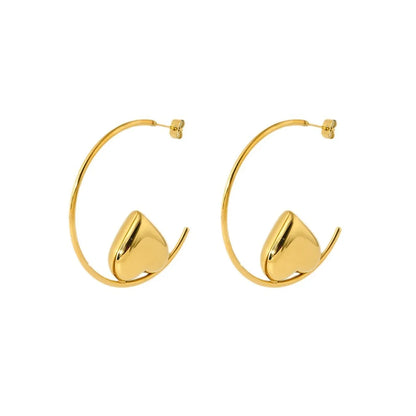 1 Pair Elegant Exaggerated Geometric Plating Stainless Steel Earrings