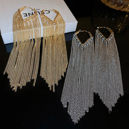 1 Pair Elegant Exaggerated Luxurious Tassel Alloy Drop Earrings