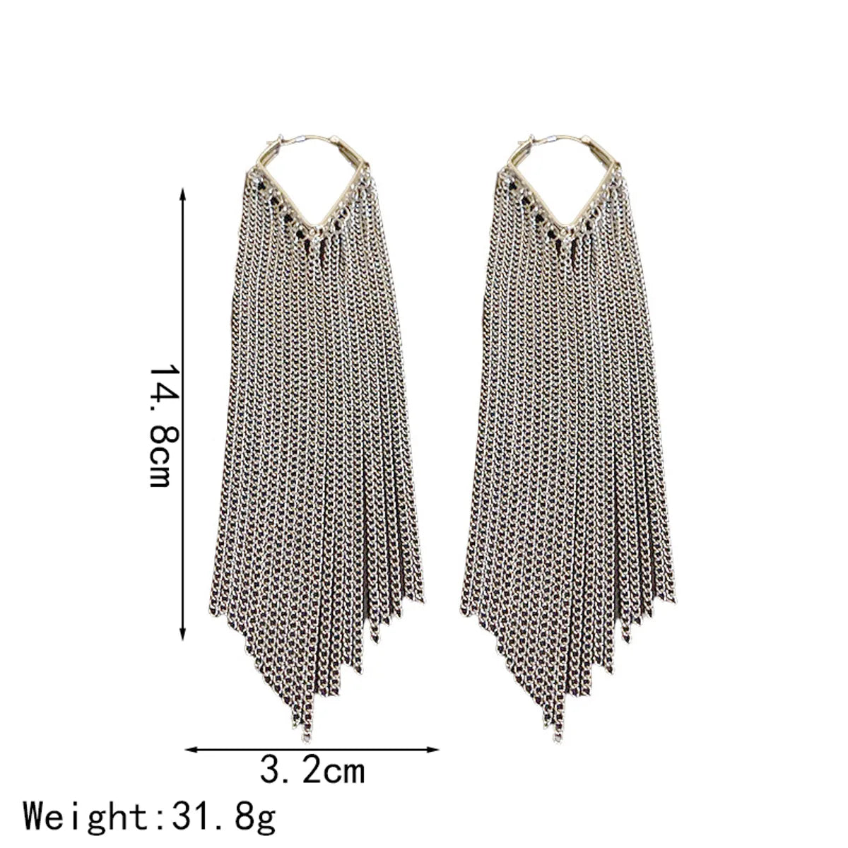 1 Pair Elegant Exaggerated Luxurious Tassel Alloy Drop Earrings