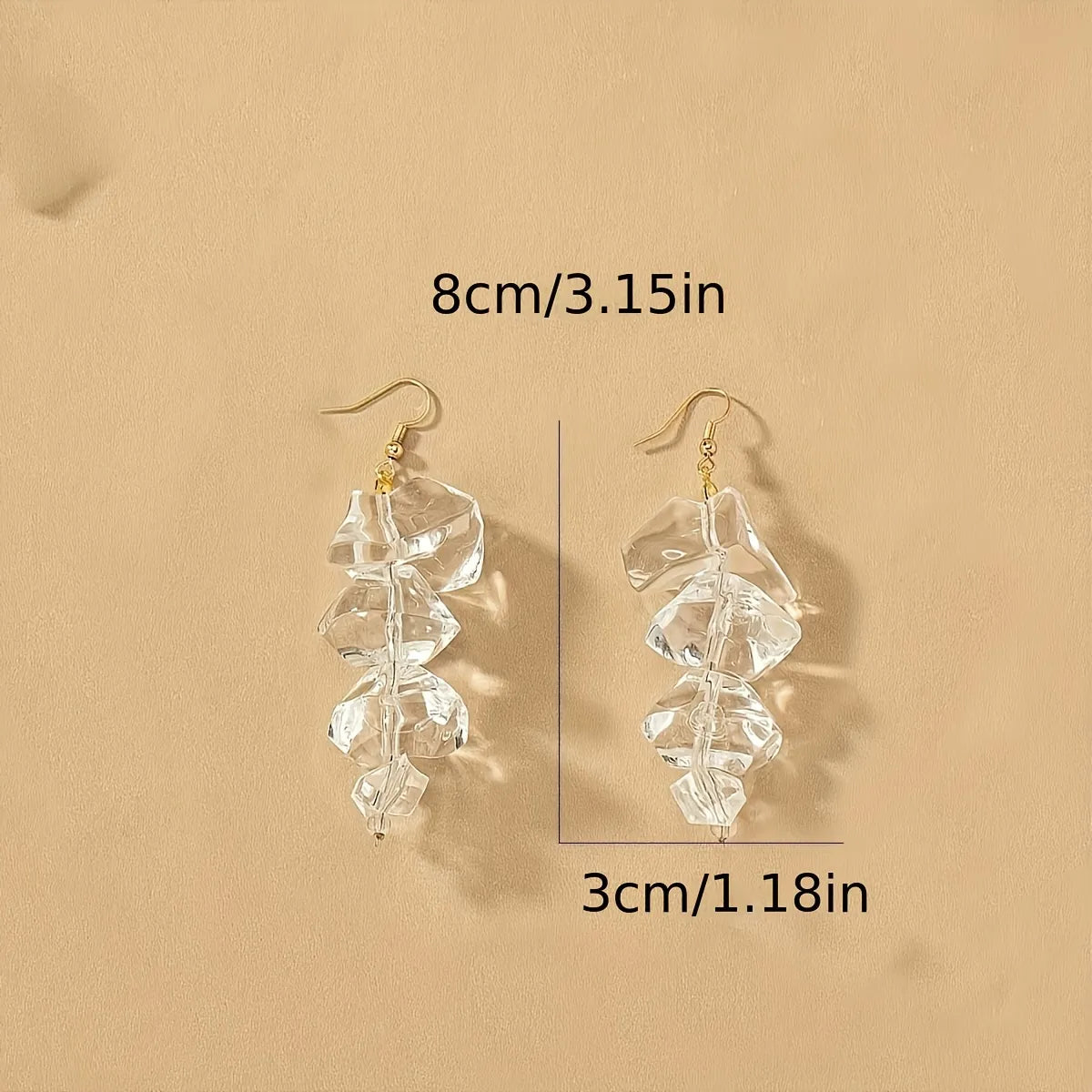 1 Pair Elegant Exaggerated Shiny Irregular Arylic Drop Earrings