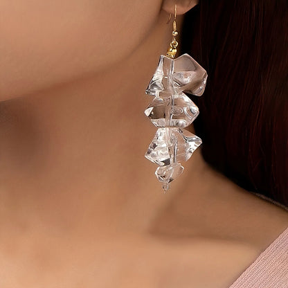 1 Pair Elegant Exaggerated Shiny Irregular Arylic Drop Earrings