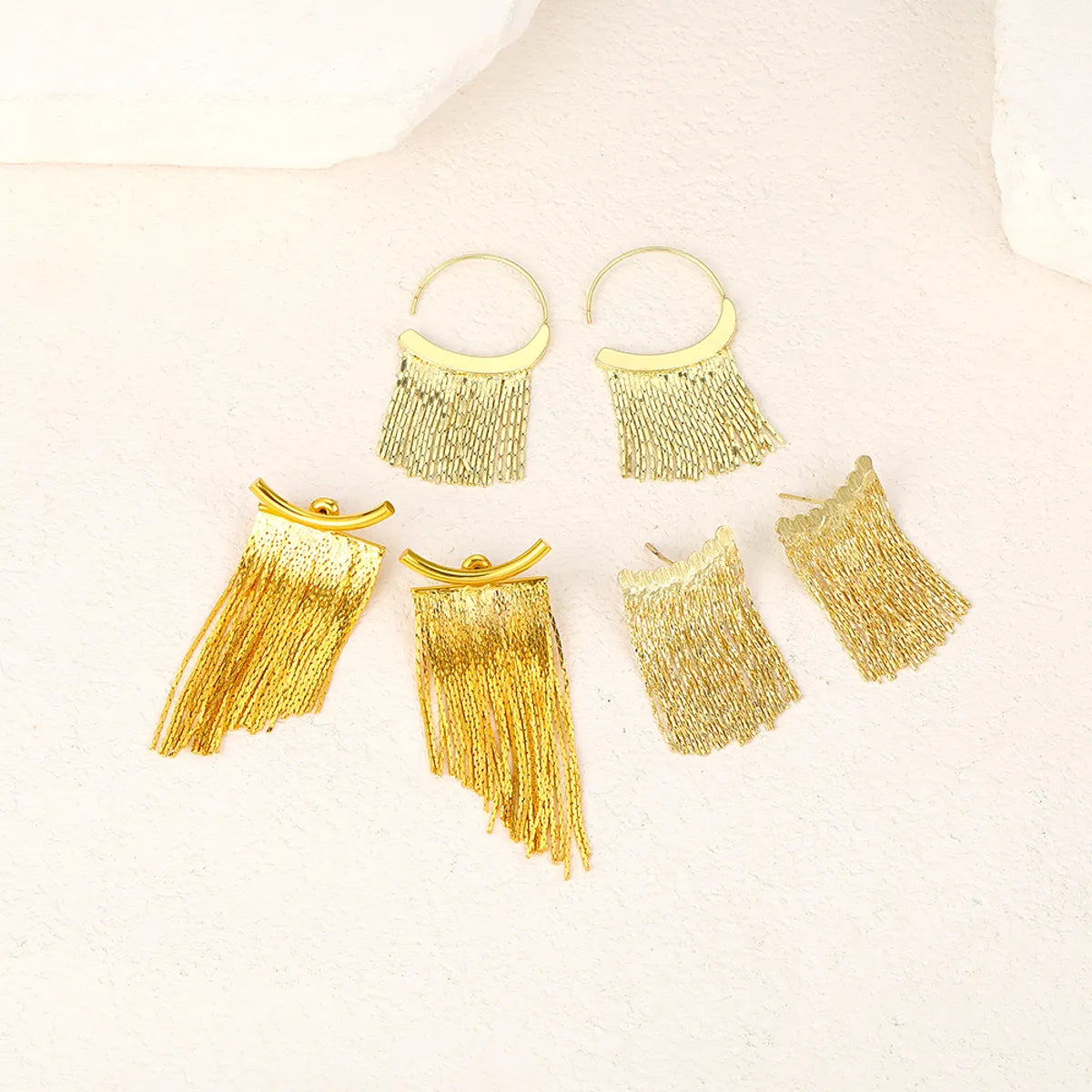 1 Pair Elegant Exaggerated Shiny Tassel Plating Alloy Silver Plated Drop Earrings