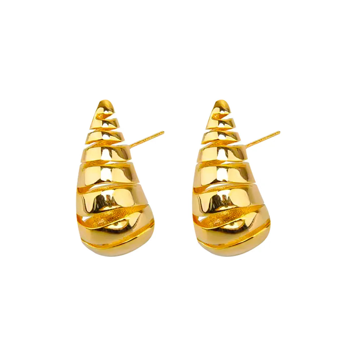 1 Pair Elegant Exaggerated Solid Color Plating Copper 18K Gold Plated Ear Studs