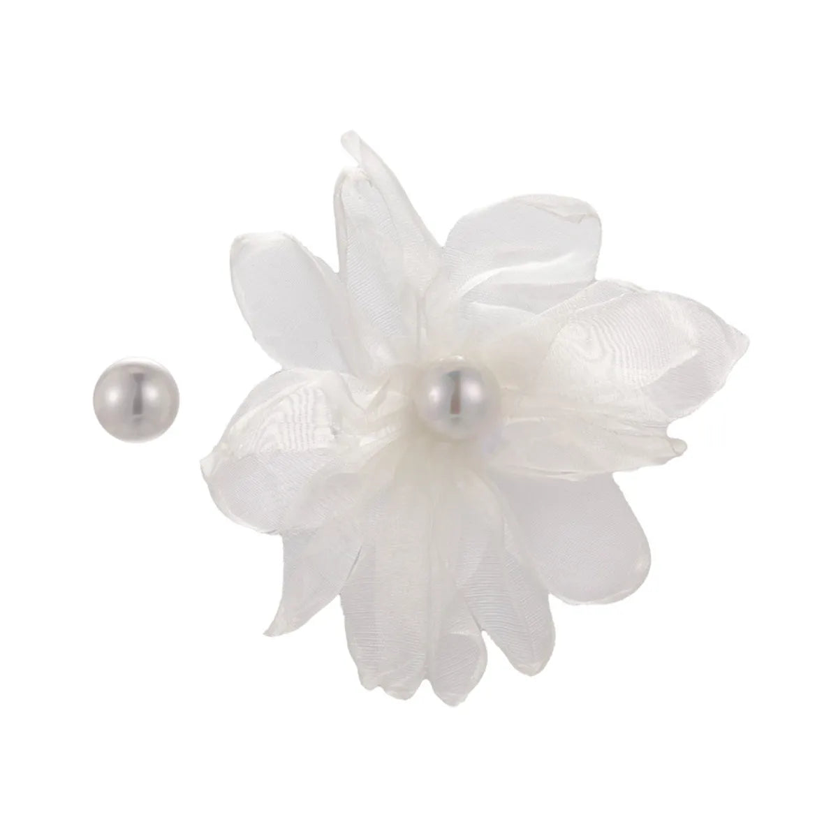 1 Pair Elegant Flower Copper Chiffon Ear Studs