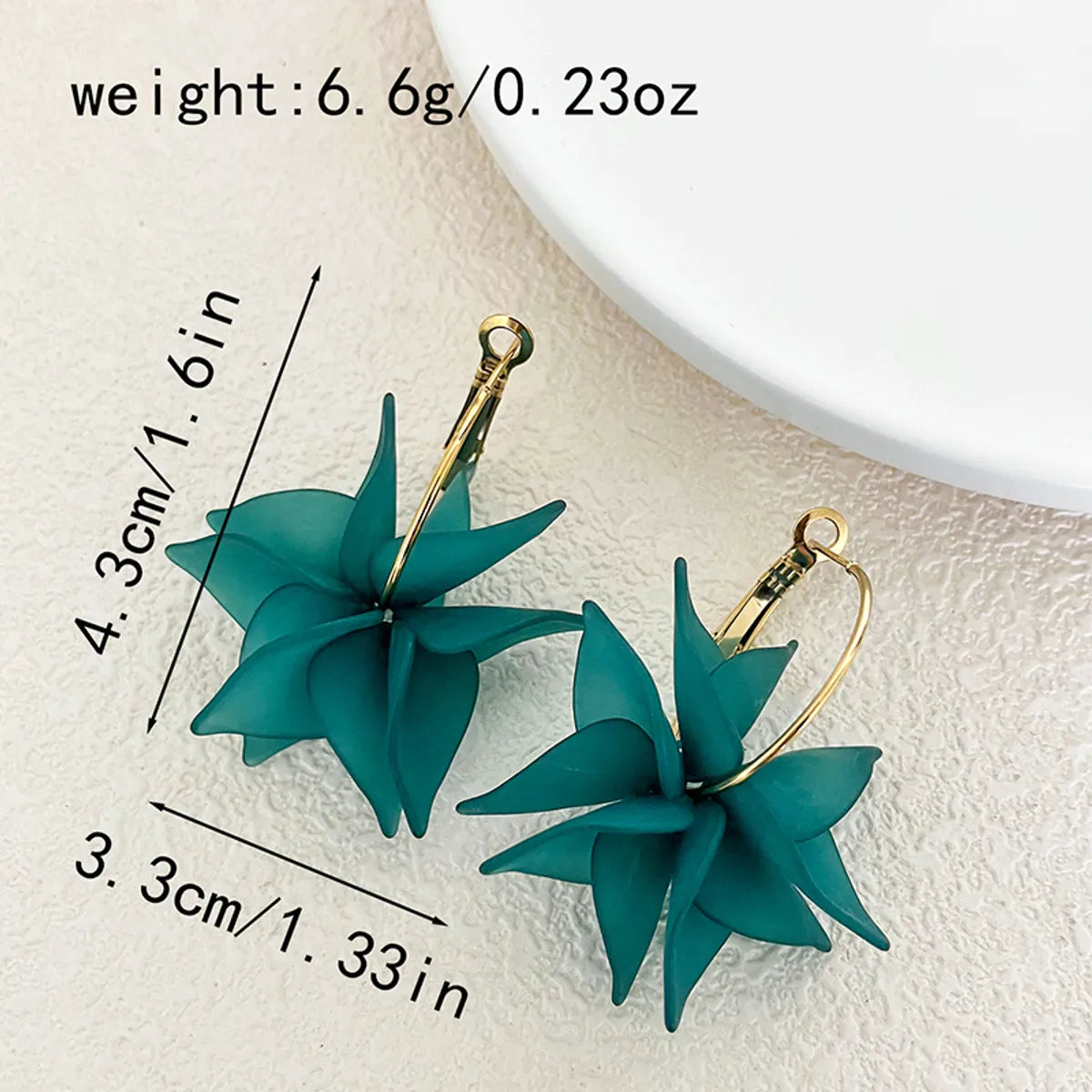 1 Pair Elegant Flower Plating Stainless Steel Gold Plated Drop Earrings