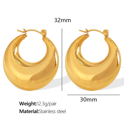 1 Pair Elegant French Style Commute U Shape Semicircle Polishing Plating 304 Stainless Steel 18K Gold Plated Earrings