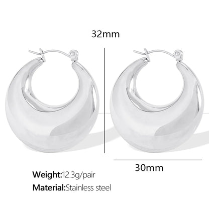 1 Pair Elegant French Style Commute U Shape Semicircle Polishing Plating 304 Stainless Steel 18K Gold Plated Earrings