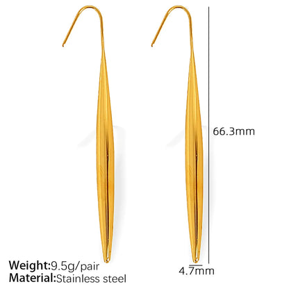 1 Pair Elegant French Style IG Style Water Droplets Gourd Polishing 304 Stainless Steel 18K Gold Plated Ear Hook