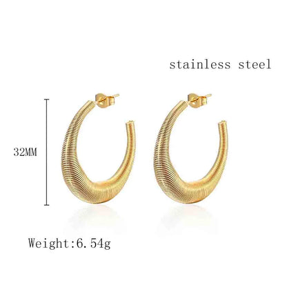 1 Pair Elegant French Style Solid Color Plating Stainless Steel 18k Gold Plated Ear Studs