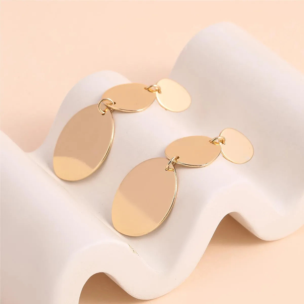 1 Pair Elegant French Style Streetwear Circle Iron Drop Earrings