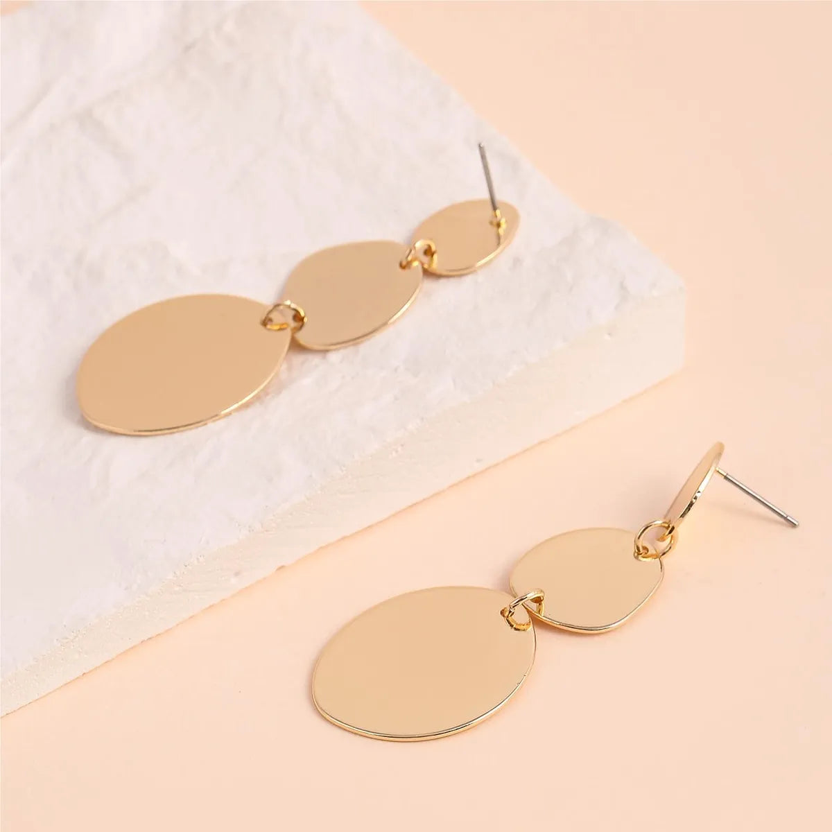 1 Pair Elegant French Style Streetwear Circle Iron Drop Earrings