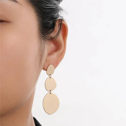 1 Pair Elegant French Style Streetwear Circle Iron Drop Earrings