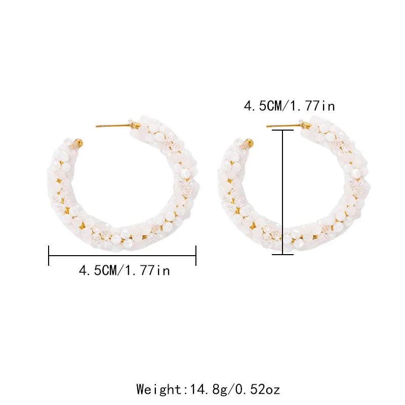 1 Pair Elegant French Style Sweet Round Beaded Plating Inlay 302 Stainless Steel Beaded Artificial Crystal 14K Gold Plated Ear Studs