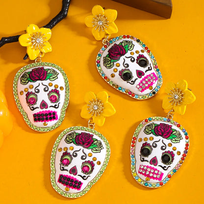 1 Pair Elegant Funny Streetwear Skull Zinc Alloy Drop Earrings